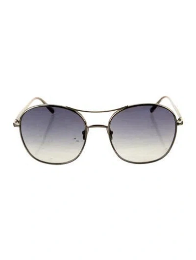 Pre-owned Chloé Aviator Gradient Sunglasses In Silver