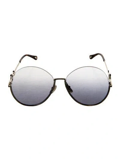 Pre-owned Chloé Aviator Mirrored Sunglasses In Brown