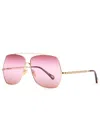 Chloé Chloe Aviator-style Sunglasses In Gold