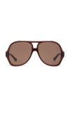 Chloé Aviator Sunglasses In Burgundy