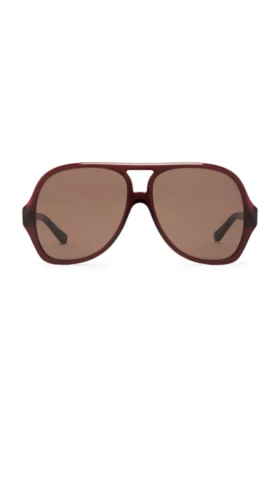 Chloé Aviator Sunglasses In Burgundy