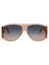 Chloé Orange-orange-grey Recycled Acetate Sunglasses In Brown