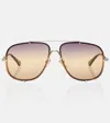 Chloé Ivy Aviator-style Gold-tone Sunglasses In Multi