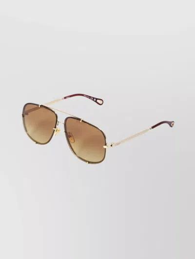 Chloé Aviator Teardrop Gradient Sunglasses In Gold