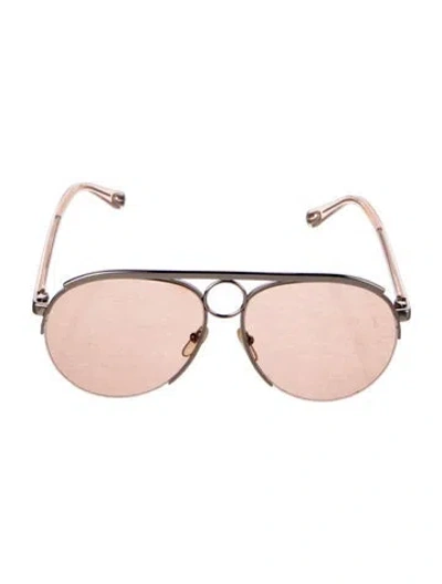 Pre-owned Chloé Aviator Tinted Sunglasses In Gold