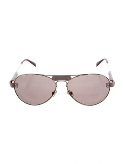 Pre-owned Chloé Aviator Tinted Sunglasses In Silver