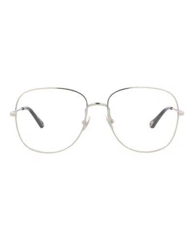 Chloé Aviator-frame Metal Optical Frames In Metallic