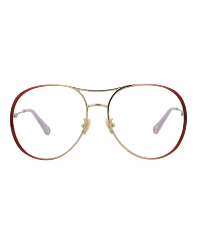 Chloé Aviator-frame Metal Optical Frames In Multi