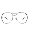 Chloé Aviator-frame Metal Optical Frames In Silver