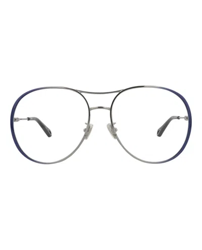 Chloé Aviator-frame Metal Optical Frames In Silver