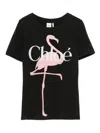 Chloé Baby Fit Flamingo-print Cotton Jersey T-shirt In Black