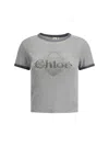 Chloé Baby Fit Logo T-shirt In Gray