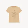 Chloé Printed Cotton-jersey T-shirt In Brown