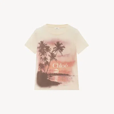 Chloé Baby Fit Logo T-shirt In Cotton Jersey Golden Brass Size S 100% Cotton