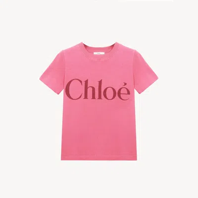 Chloé Baby Fit Logo T-shirt In Cotton Jersey In Pink