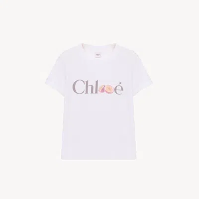 Chloé Baby Fit Logo T-shirt In Cotton Jersey In White