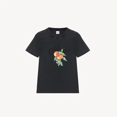 Chloé Baby Fit Logo T-shirt In Cotton Jersey In Black