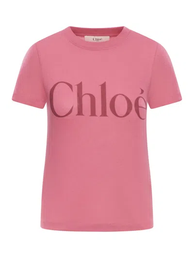 Chloé Pink Baby Fit Logo T-shirt In Purple