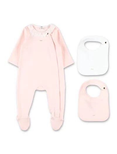 Chloé Baby Gift Set In Pink Cotton In Multi