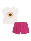 Chloé Baby Girl's & Little Girl's 2-piece T-shirt & Shorts Set In White Multi