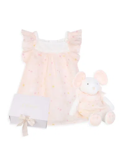 Chloé Baby Girl's Dress & Plush Toy Set In Salmon