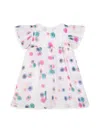 Chloé Graphic-print Ruffled Dress In Pink Multi
