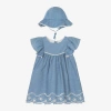 CHLOÉ BABY GIRLS BLUE CHAMBRAY DRESS SET