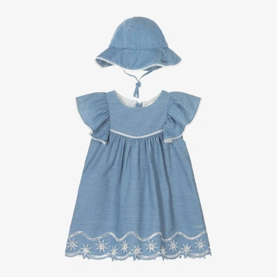 Chloé Baby Girls Blue Chambray Dress Set