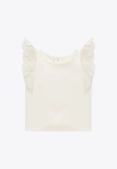Chloé Baby Girls Broderie Anglaise Top In White