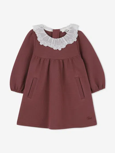 CHLOÉ CHLOÉ BABY GIRLS EMBROIDERED COLLAR MILANO DRESS