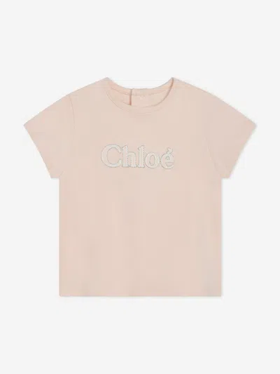 Chloé Babies' Girls Pink Cotton T-shirt