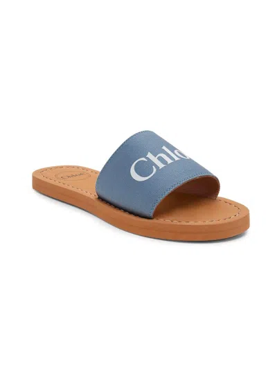 CHLOÉ BABY GIRL'S, LITTLE GIRL'S & GIRL'S LOGO CANVAS SANDALS