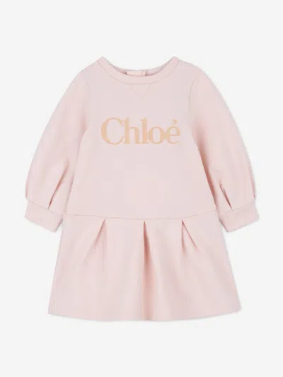 CHLOÉ CHLOÉ BABY GIRLS LOGO SWEATER DRESS