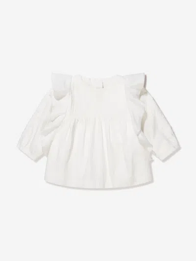Chloé Baby Girls Organic Cotton Blouse In Ivory