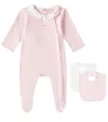 Chloé Baby Logo Cotton Jersey Onesie And Bib Set In Pink
