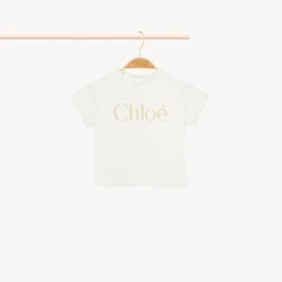 Chloé Baby Logo T-shirt In White