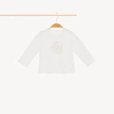 Chloé Baby Long-sleeve Logo Top In White