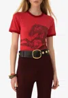 Chloé Printed Cotton-jersey T-shirt In Red