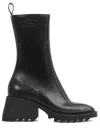 Chloé Back Loop Square Toe Boots With 50mm Heel In Black