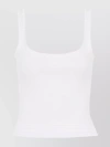 Chloé Ruffled Ribbed Stretch-cotton Jersey Tank In White