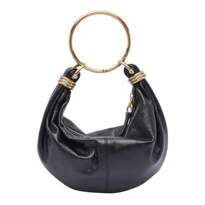 Chloé Bracelet Bag Mini In Shiny Grained Calfskin In Black