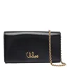 Chloé Iconic Flap Wallet On Chain In Shiny Calfskin
