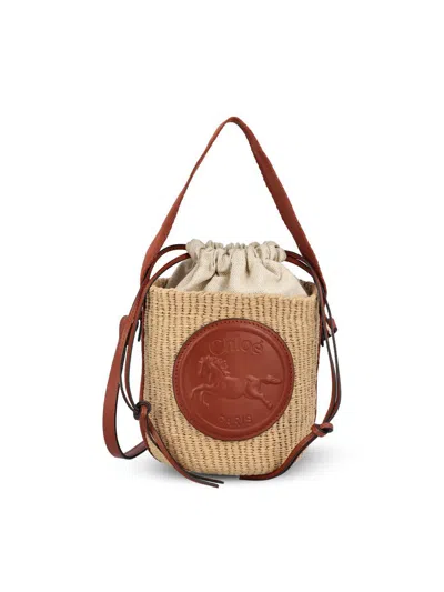 Chloé Small Horse Medal Tote Bag In Orange