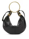 Chloé Women Small Bracelet Hobo Bag In Grained Leather In Black