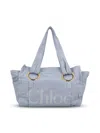 Chloé Plage Printed Cotton-canvas Tote In Blue