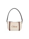 Chloé Structured Canvas Shoulder Bag With Leather Accents