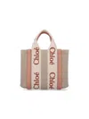 Chloé Woody Small Tote Bag In Orange