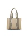 Chloé Woody Tote Bag In Neutral