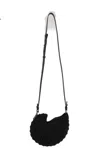 Chloé Circular Shell Woven Shoulder Bag In Black