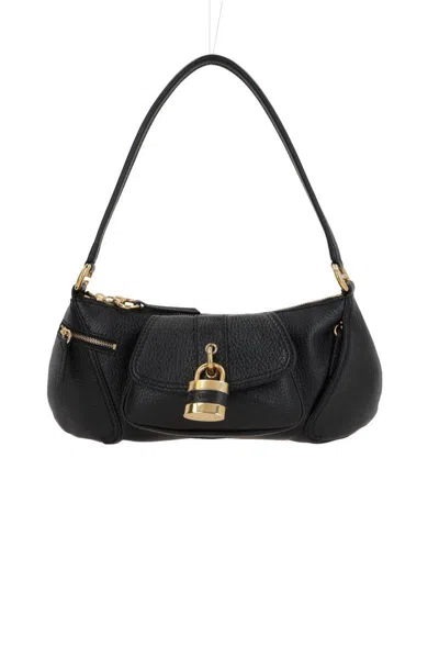 Chloé 99 Leather Shoulder Bag In Black